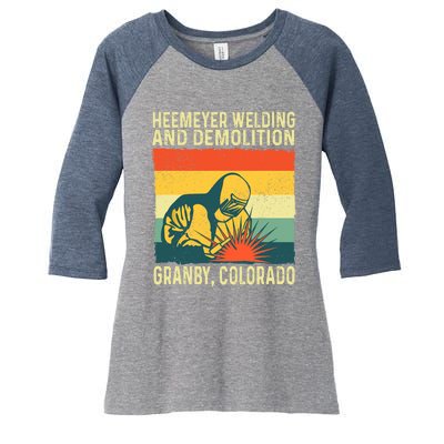 Heemeyer Welding And Demolition Grandby Colorado Women's Tri-Blend 3/4-Sleeve Raglan Shirt