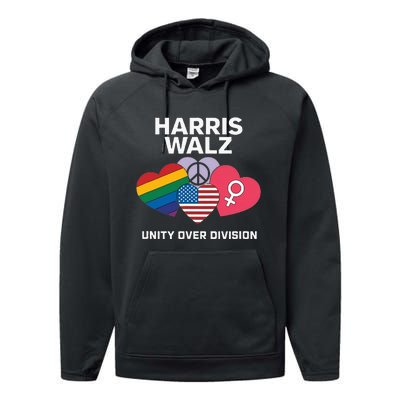 Harris Walz A Vote For Unity Performance Fleece Hoodie