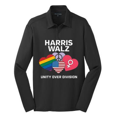 Harris Walz A Vote For Unity Silk Touch Performance Long Sleeve Polo