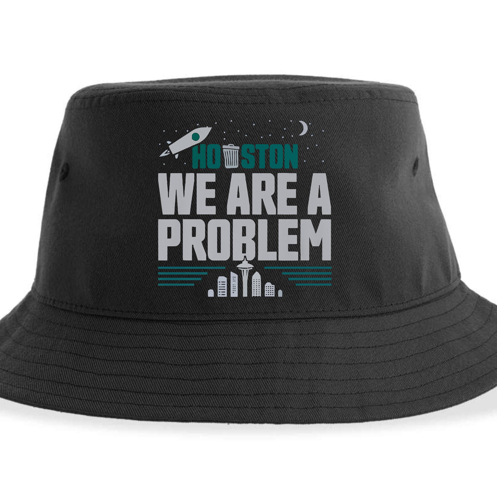 Houston We Are A Problem Baseball Seattle Sports Fan Gear Sustainable Bucket Hat