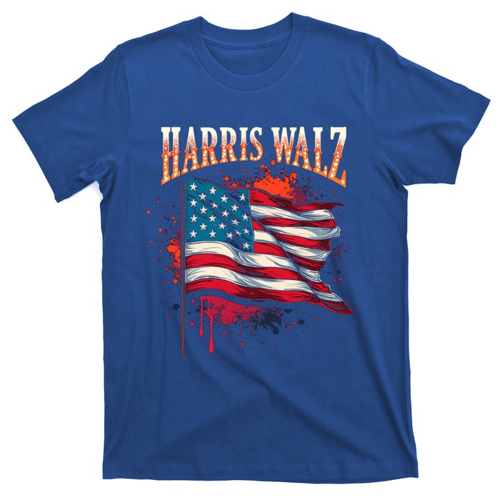 Harris Walz American Flag Gift T-Shirt