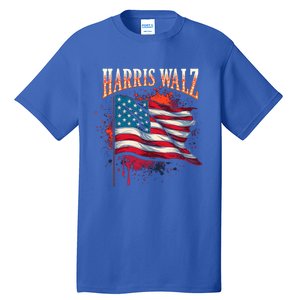 Harris Walz American Flag Gift Tall T-Shirt