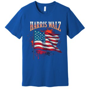 Harris Walz American Flag Gift Premium T-Shirt