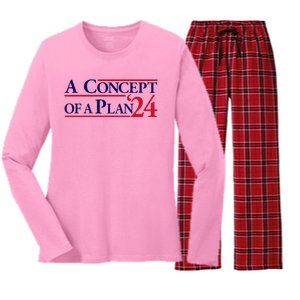 Harris Walz A Concept Of A Plan Women's Long Sleeve Flannel Pajama Set 