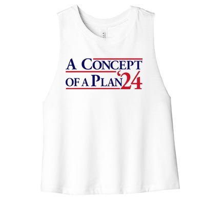 Harris Walz A Concept Of A Plan Women's Racerback Cropped Tank