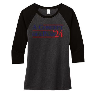 Harris Walz A Concept Of A Plan Women's Tri-Blend 3/4-Sleeve Raglan Shirt