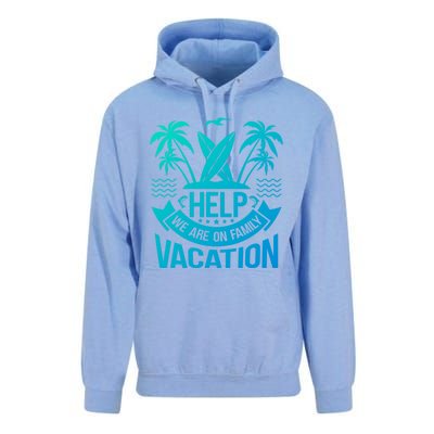 Help We Are On Family Vacation Summer Costume Summer Gift Unisex Surf Hoodie