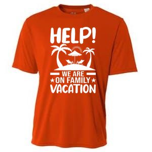 Help We Are On Family Vacay Funny Retro Costume Gift Cooling Performance Crew T-Shirt