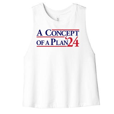 Harris Walz A Concept Of A Plan Funny Anti Trump Women's Racerback Cropped Tank