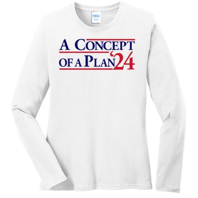 Harris Walz A Concept Of A Plan Funny Anti Trump Ladies Long Sleeve Shirt