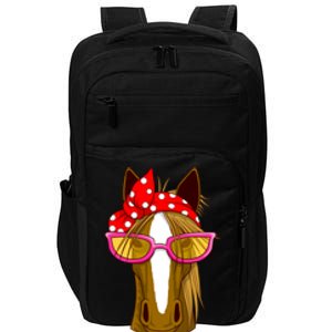 Horse With Bandana Gift Horseback Riding Gift Impact Tech Backpack