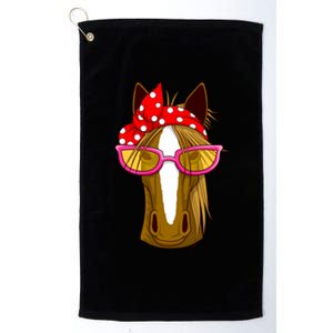 Horse With Bandana Gift Horseback Riding Gift Platinum Collection Golf Towel