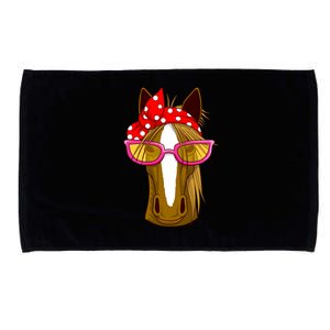 Horse With Bandana Gift Horseback Riding Gift Microfiber Hand Towel