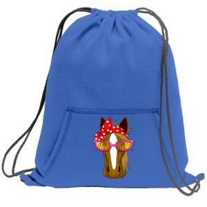 Horse With Bandana Gift Horseback Riding Gift Sweatshirt Cinch Pack Bag