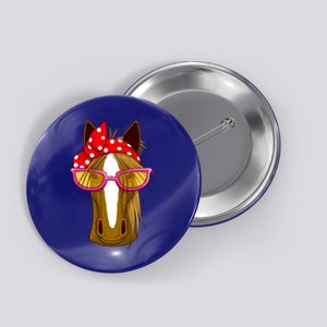 Horse With Bandana Gift Horseback Riding Gift Button