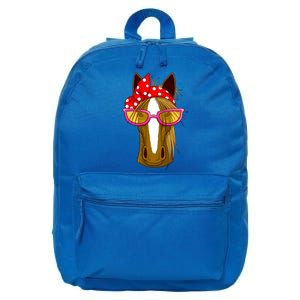 Horse With Bandana Gift Horseback Riding Gift 16 in Basic Backpack