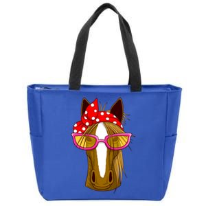 Horse With Bandana Gift Horseback Riding Gift Zip Tote Bag