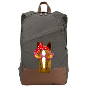 Horse With Bandana Gift Horseback Riding Gift Cotton Canvas Backpack