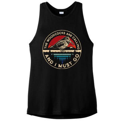 Hunting Woodcock Bird Retro Funny Phone Calls Hunter Ladies PosiCharge Tri-Blend Wicking Tank