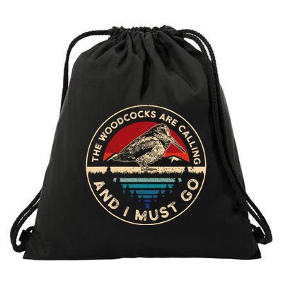 Hunting Woodcock Bird Retro Funny Phone Calls Hunter Drawstring Bag