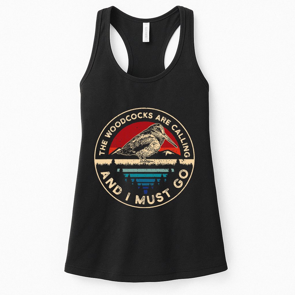 Hunting Woodcock Bird Retro Funny Phone Calls Hunter Womens Tank Top