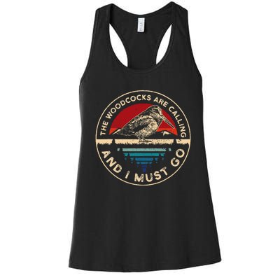 Hunting Woodcock Bird Retro Funny Phone Calls Hunter Women's Racerback Tank