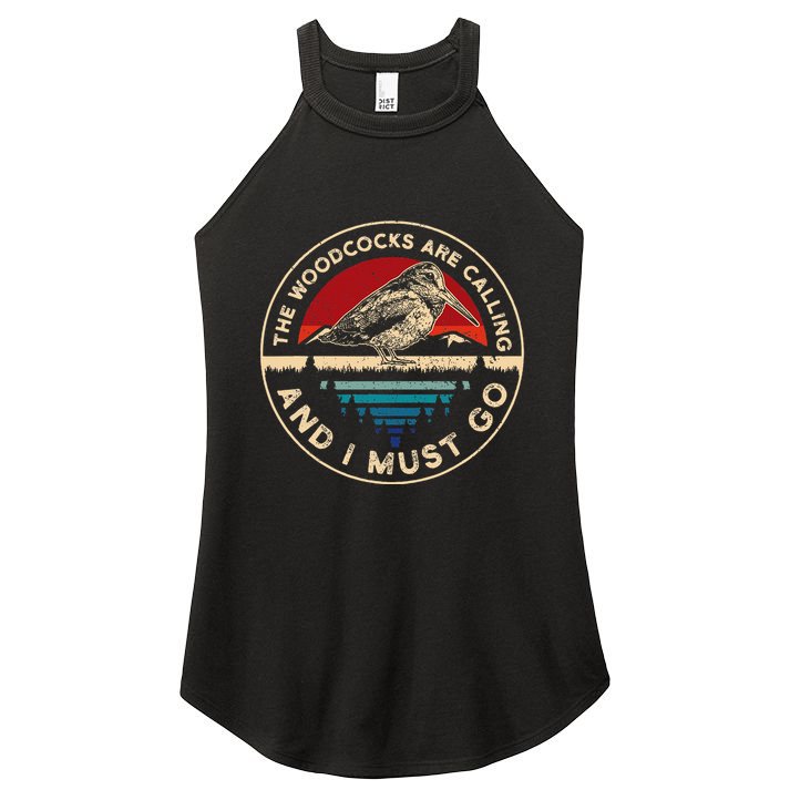 Hunting Woodcock Bird Retro Funny Phone Calls Hunter Women's Perfect Tri Rocker Tank