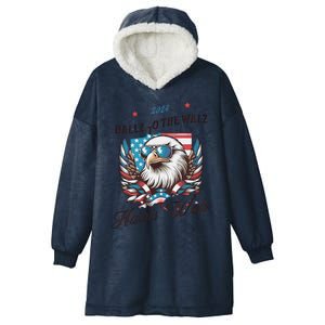 Harris Walz Ballz To The Walz Sunglasses Eagle Election Hooded Wearable Blanket