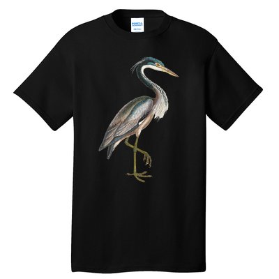 Heron Water Bird Lover Blue Heron Coastal Birds Tall T-Shirt