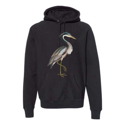 Heron Water Bird Lover Blue Heron Coastal Birds Premium Hoodie