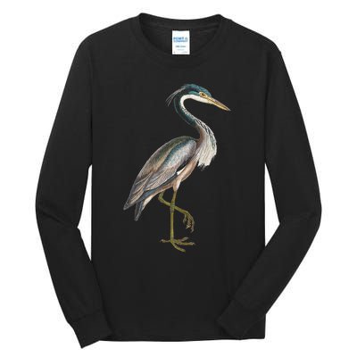 Heron Water Bird Lover Blue Heron Coastal Birds Tall Long Sleeve T-Shirt