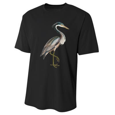 Heron Water Bird Lover Blue Heron Coastal Birds Performance Sprint T-Shirt