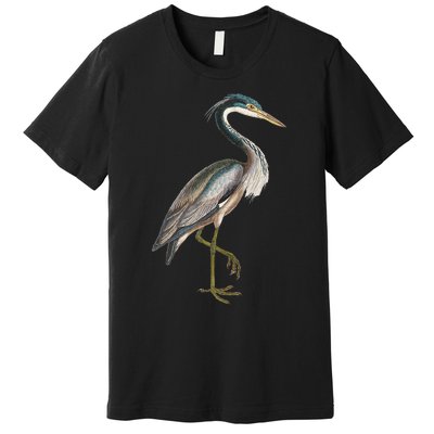 Heron Water Bird Lover Blue Heron Coastal Birds Premium T-Shirt