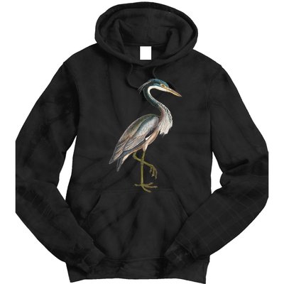 Heron Water Bird Lover Blue Heron Coastal Birds Tie Dye Hoodie