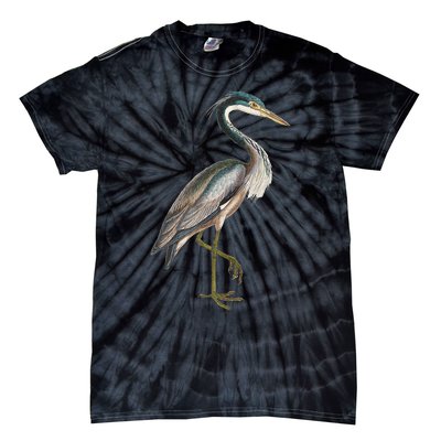 Heron Water Bird Lover Blue Heron Coastal Birds Tie-Dye T-Shirt