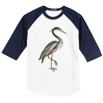 Heron Water Bird Lover Blue Heron Coastal Birds Baseball Sleeve Shirt