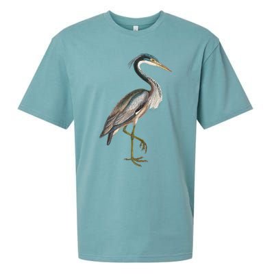 Heron Water Bird Lover Blue Heron Coastal Birds Sueded Cloud Jersey T-Shirt