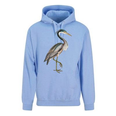 Heron Water Bird Lover Blue Heron Coastal Birds Unisex Surf Hoodie