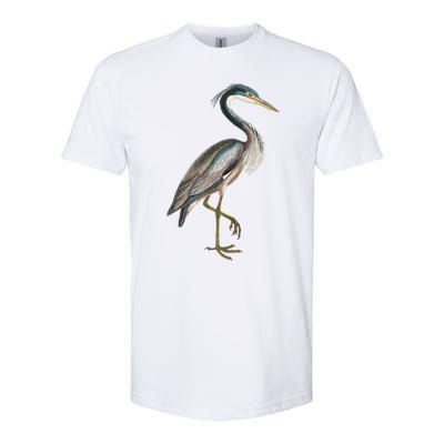 Heron Water Bird Lover Blue Heron Coastal Birds Softstyle CVC T-Shirt