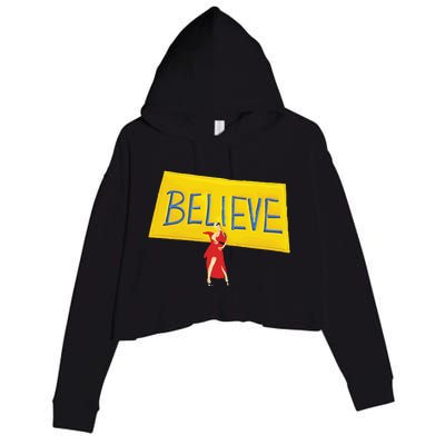 Hannah Waddingham Believe Crop Fleece Hoodie