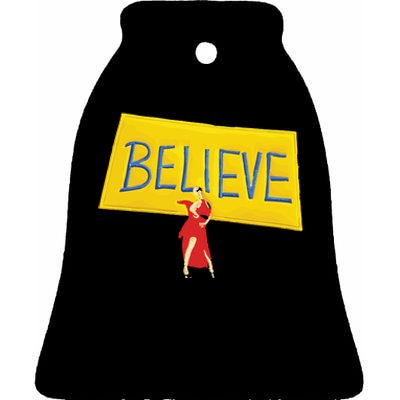 Hannah Waddingham Believe Ceramic Bell Ornament