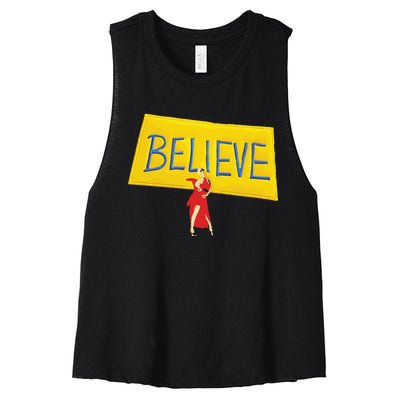 Hannah Waddingham Believe Women's Racerback Cropped Tank