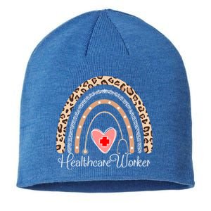 Healthcare Worker Boho Rainbow Funny Healthcare Cute Gift Sustainable Beanie