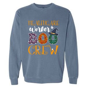 Healthcare Worker Boo Crew Nurse Halloween Ghost Costume Cute Gift Garment-Dyed Sweatshirt