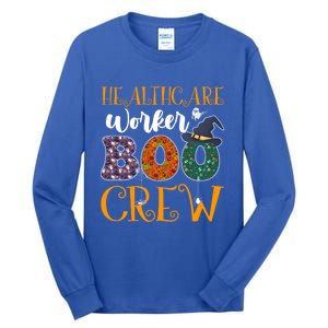 Healthcare Worker Boo Crew Nurse Halloween Ghost Costume Cute Gift Tall Long Sleeve T-Shirt