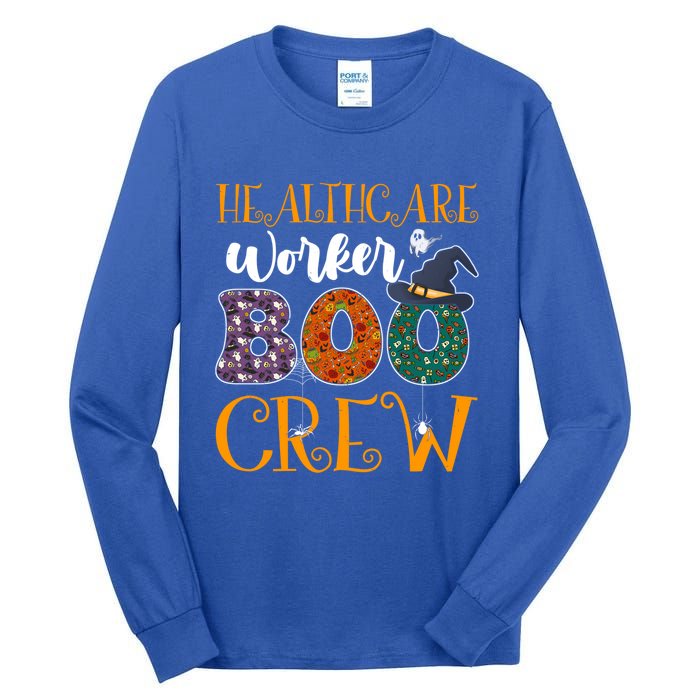 Healthcare Worker Boo Crew Nurse Halloween Ghost Costume Cute Gift Tall Long Sleeve T-Shirt