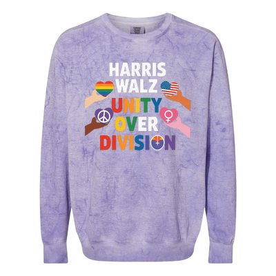 Harris Walz Bridging AmericaS Divide Colorblast Crewneck Sweatshirt