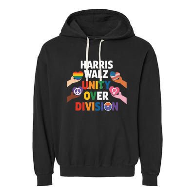 Harris Walz Bridging AmericaS Divide Garment-Dyed Fleece Hoodie