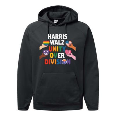 Harris Walz Bridging AmericaS Divide Performance Fleece Hoodie