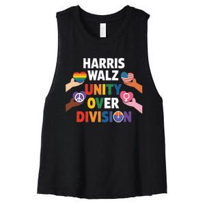 Harris Walz Bridging AmericaS Divide Women's Racerback Cropped Tank